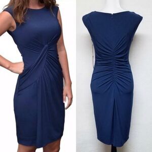VINCE Camuto Navy Blue Ruched Cap Sleeve Dress NWT